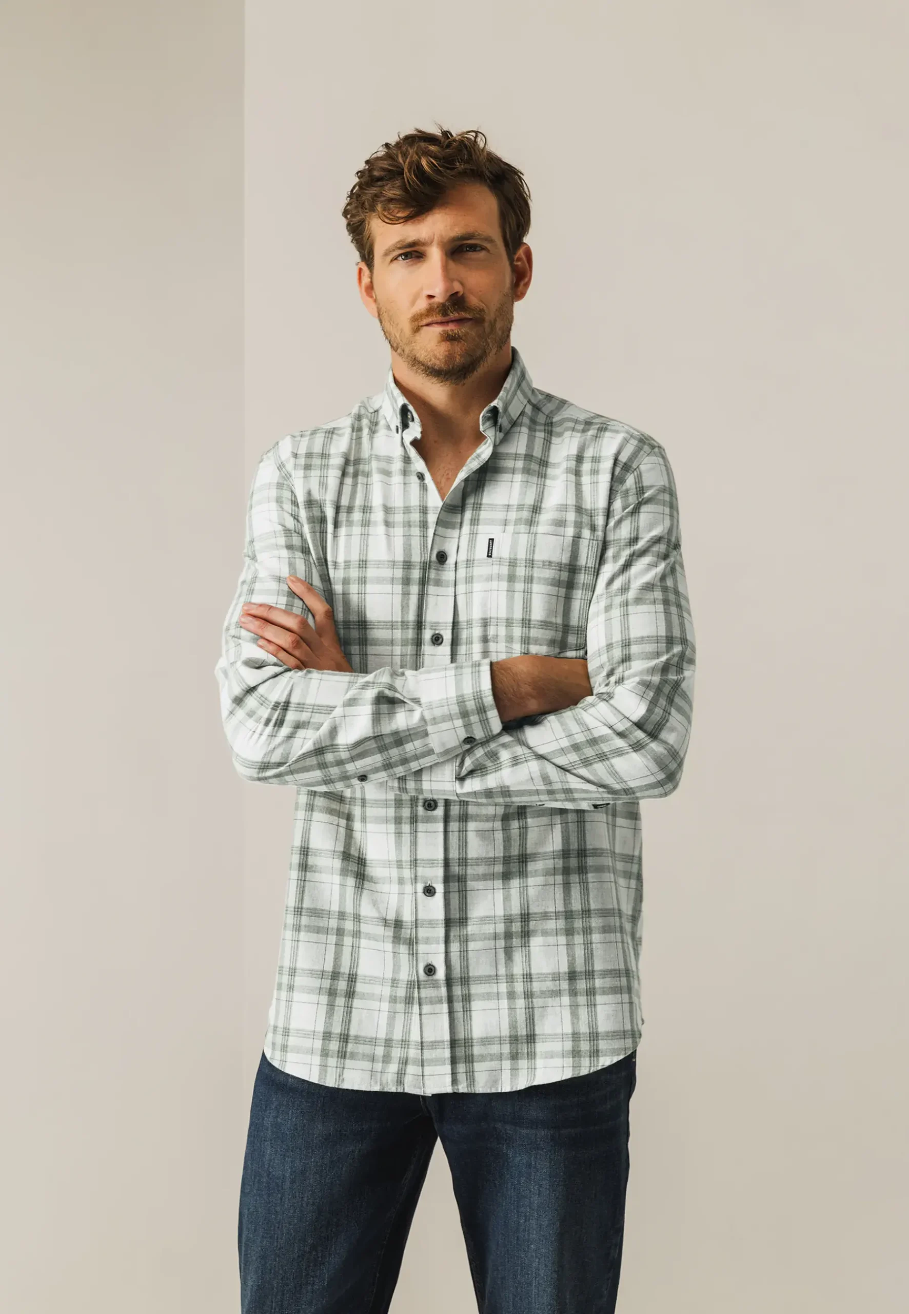 Geruit overhemd van een katoenmix Overhemden