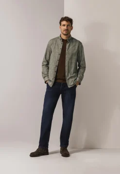 Outlet Geruit overhemd van jerseystof Overhemden