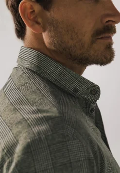 Outlet Geruit overhemd van jerseystof Overhemden