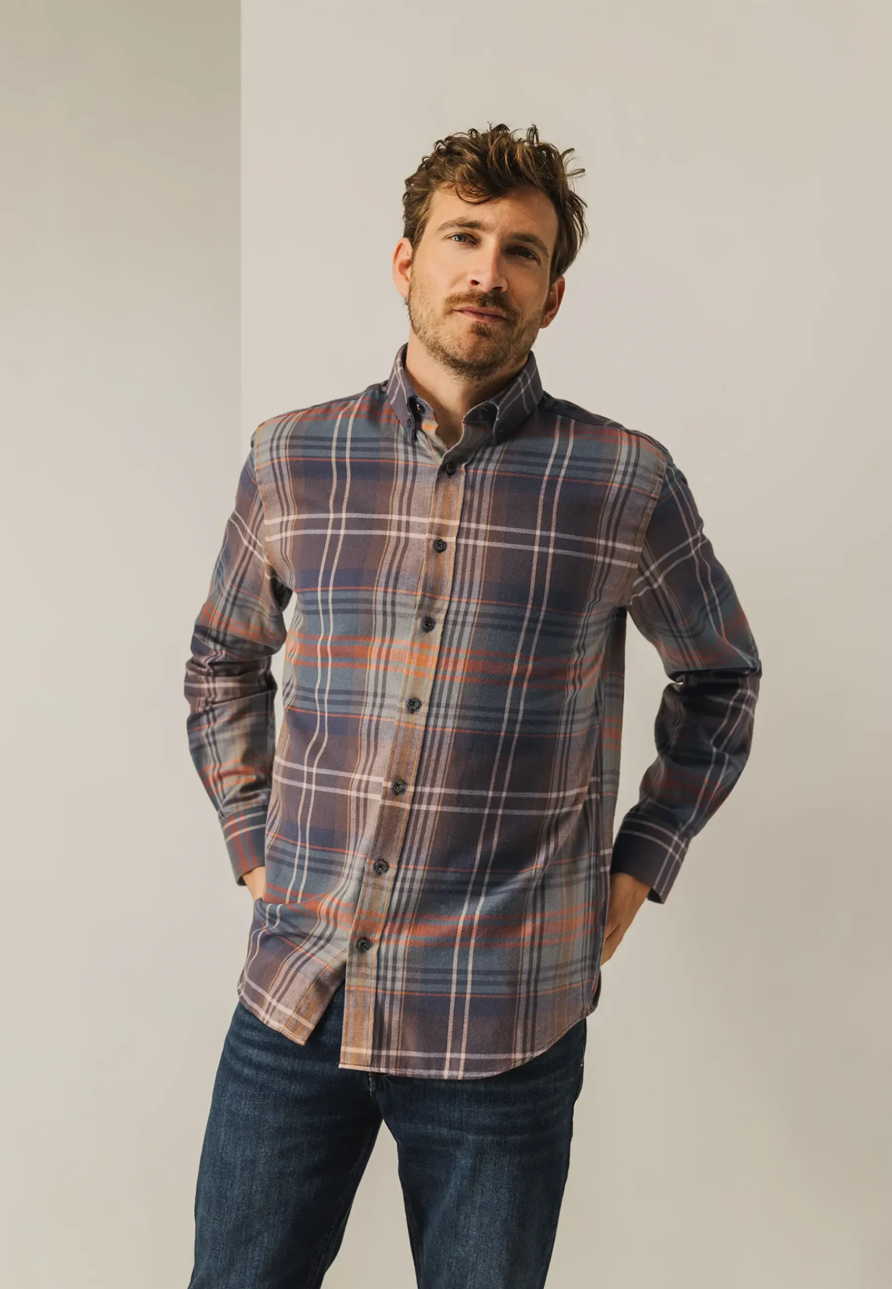 Sale Geruit overhemd van katoen Overhemden