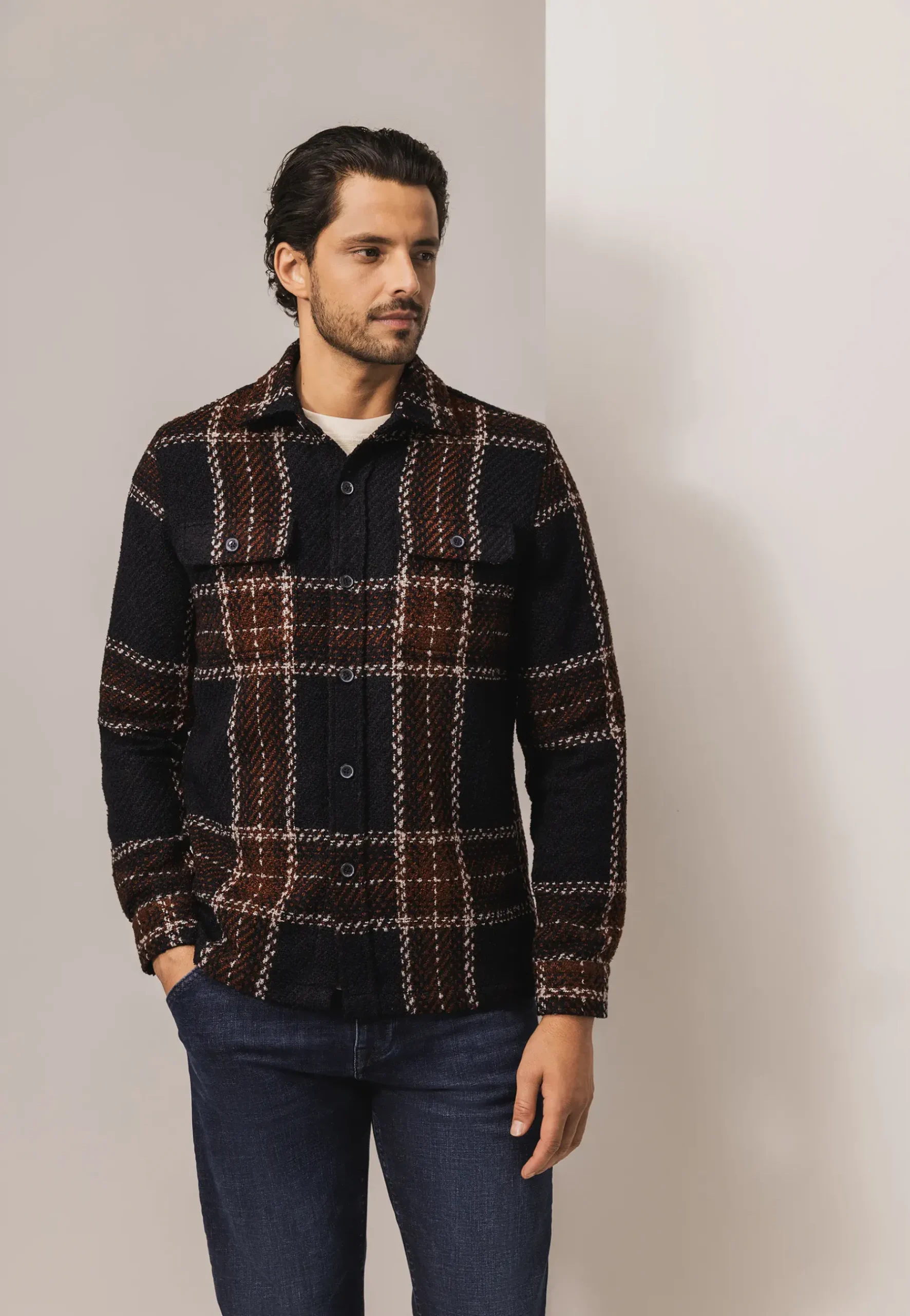 Sale Geruit overshirt met borstzakken Overshirts|Overhemden