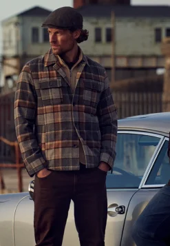 Outlet Geruit overshirt van wolmix Overshirts|Overhemden