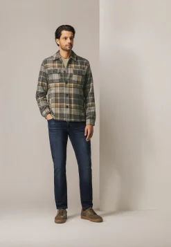 Outlet Geruit overshirt van wolmix Overshirts|Overhemden