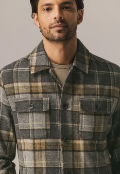 Outlet Geruit overshirt van wolmix Overshirts|Overhemden