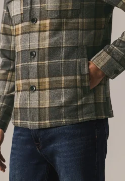 Outlet Geruit overshirt van wolmix Overshirts|Overhemden