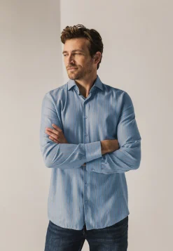 Best Gestreept overhemd van twillstof Overhemden