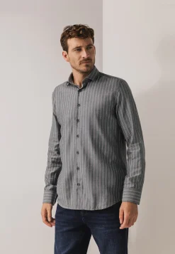 New Gestreept overhemd van twillstof Overhemden