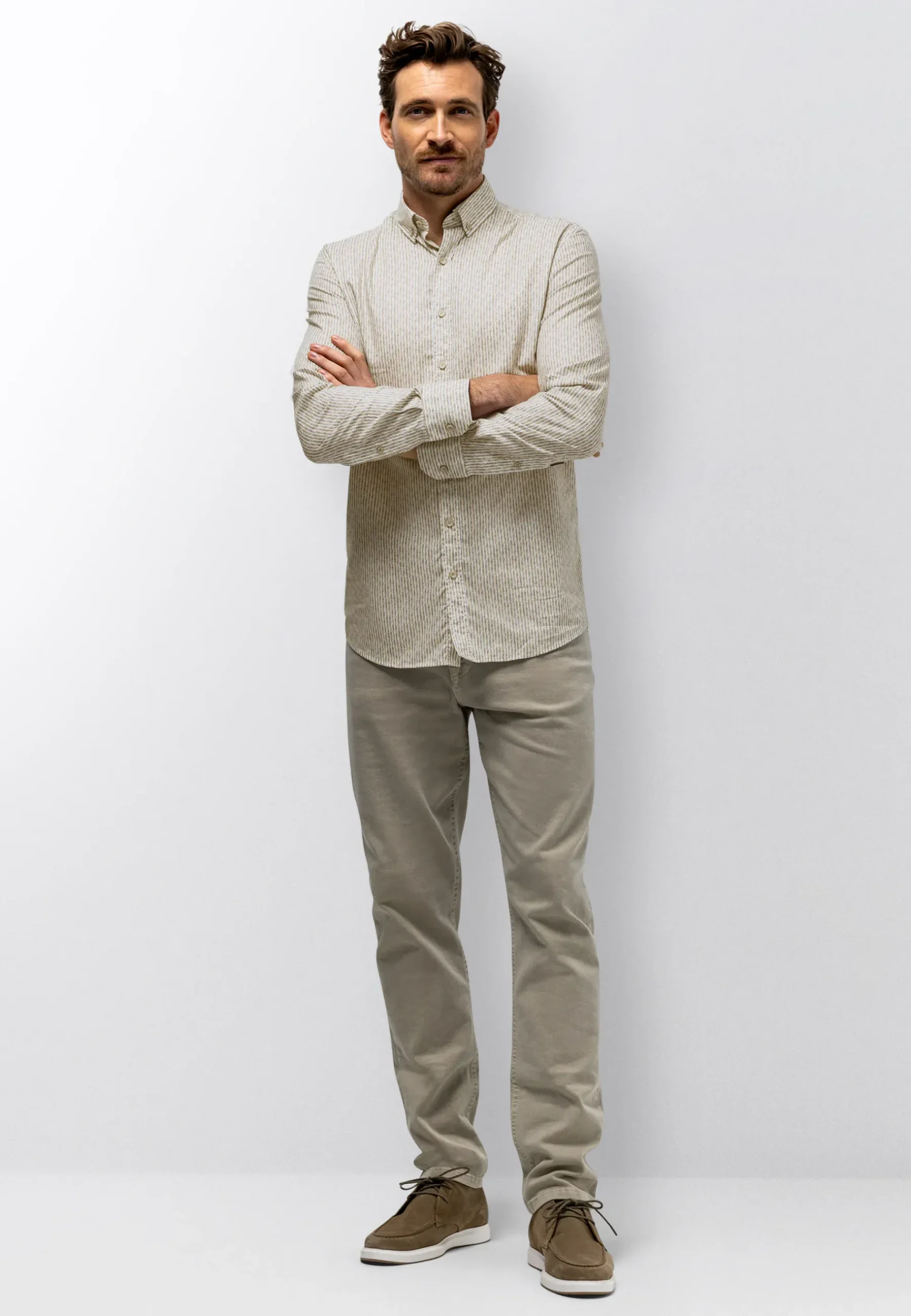 Clearance Gestreept poplin overhemd Overhemden