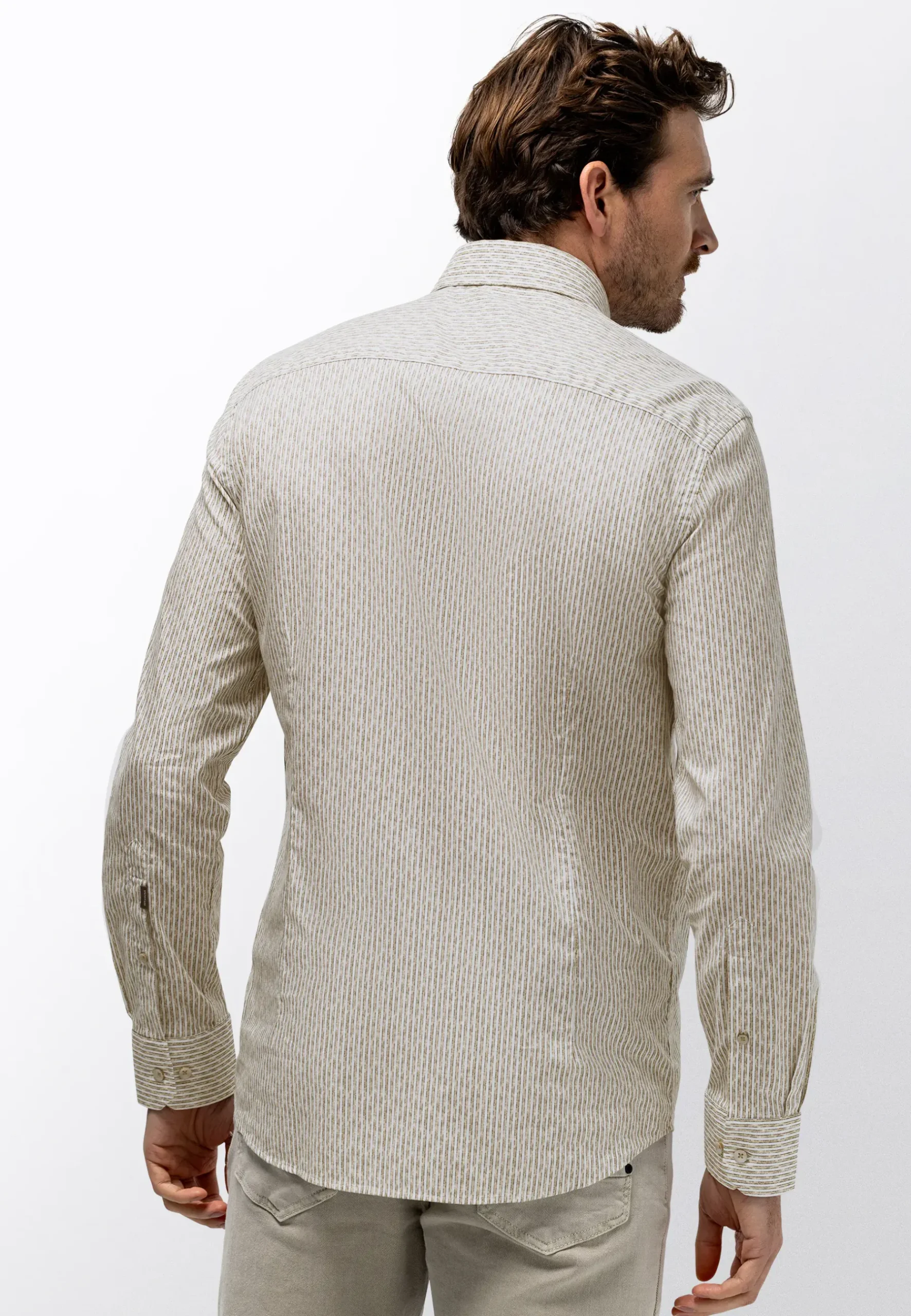 Clearance Gestreept poplin overhemd Overhemden