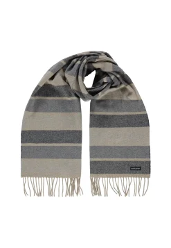 Online Gestreepte sjaal met franjes Sjaals