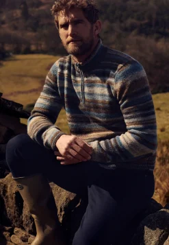 Discount Gestreepte trui met halve rits Truien