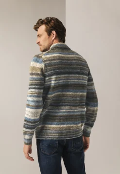 Discount Gestreepte trui met halve rits Truien