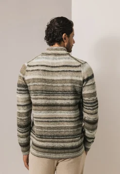 Best Gestreepte trui met halve rits Truien
