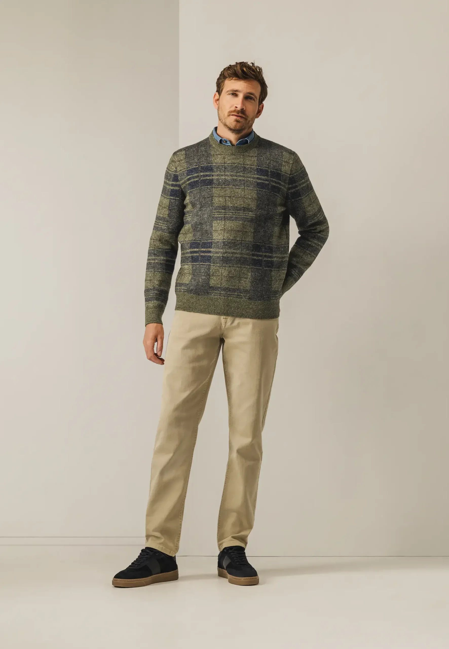 Clearance Jacquard trui met ruitpatroon Truien