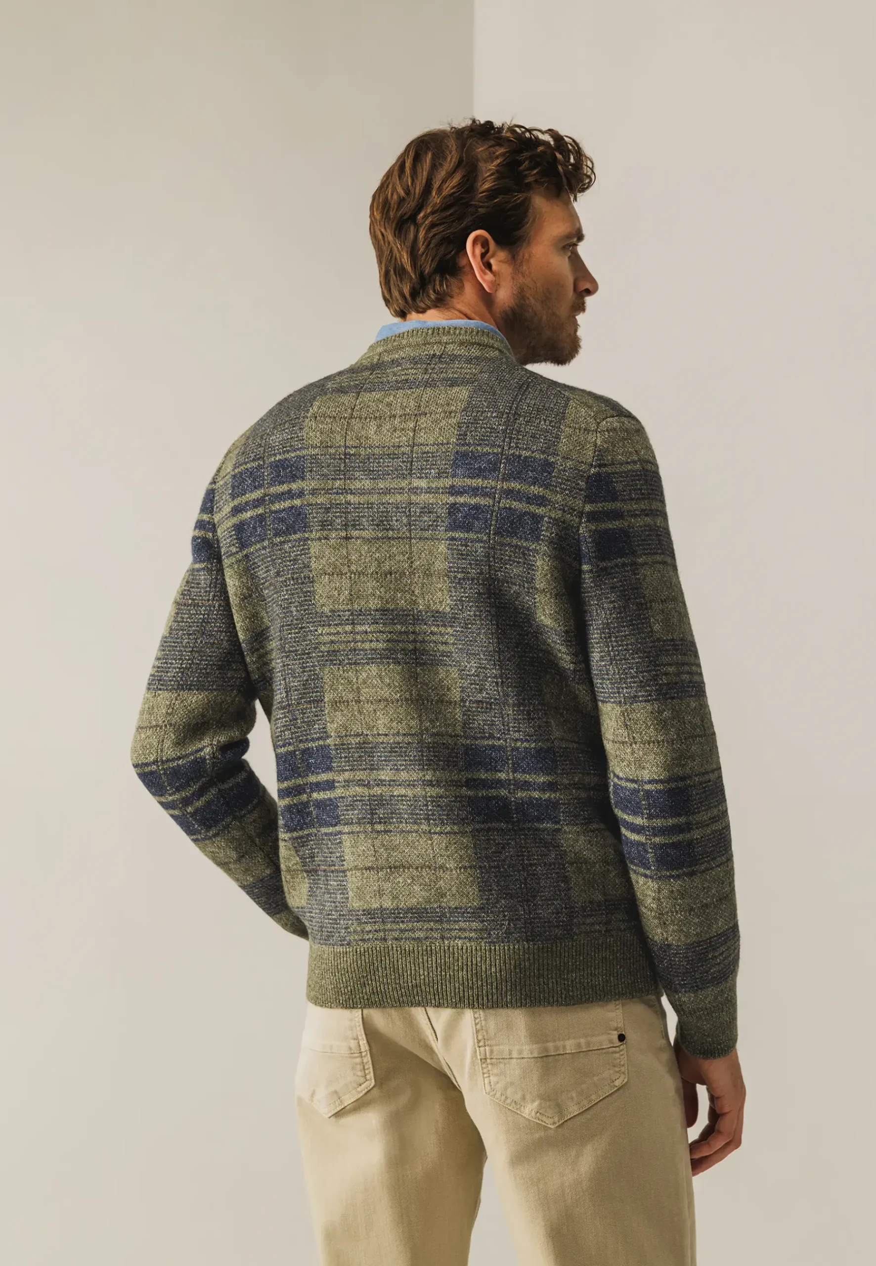 Clearance Jacquard trui met ruitpatroon Truien