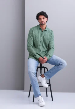 Jersey overhemd van katoen Overhemden