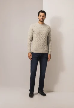 Outlet Kabelgebreide trui met ronde hals Truien