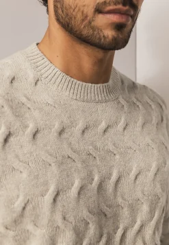 Outlet Kabelgebreide trui met ronde hals Truien