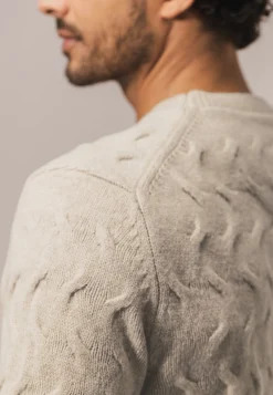 Outlet Kabelgebreide trui met ronde hals Truien