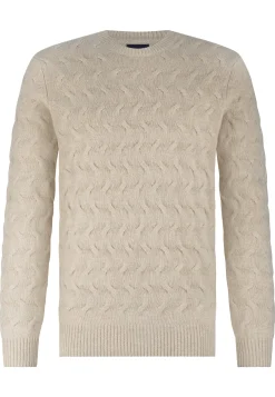 Outlet Kabelgebreide trui met ronde hals Truien