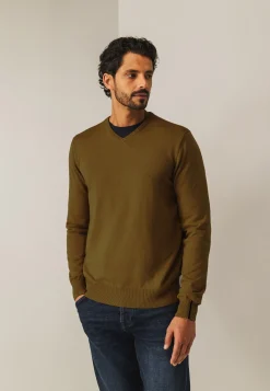 Discount Katoenen trui met V-hals Truien