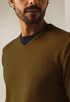 Discount Katoenen trui met V-hals Truien