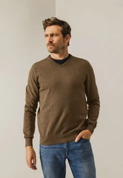 New Katoenen trui met V-hals Truien