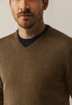 New Katoenen trui met V-hals Truien