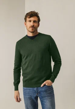 Katoenen trui met V-hals Truien