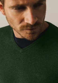 Katoenen trui met V-hals Truien