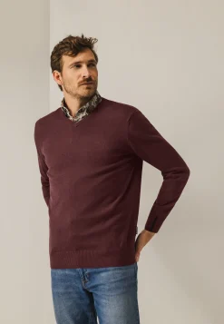 Discount Katoenen trui met V-hals Truien