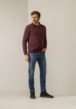 Discount Katoenen trui met V-hals Truien