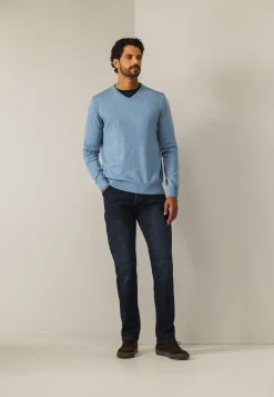 New Katoenen trui met V-hals Truien