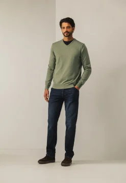 Clearance Katoenen trui met V-hals Truien