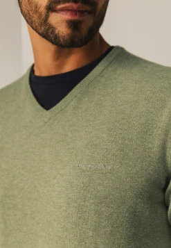 Clearance Katoenen trui met V-hals Truien