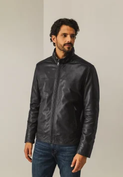 Outlet Lamsleren jas met ritssluiting Jassen