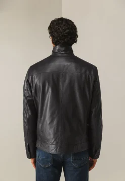 Outlet Lamsleren jas met ritssluiting Jassen