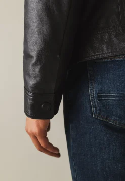 Outlet Lamsleren jas met ritssluiting Jassen