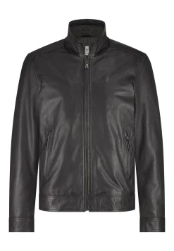 Outlet Lamsleren jas met ritssluiting Jassen