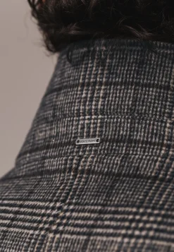 Best Mantel met ruitdessin en ritsinzet Jassen