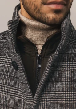 Best Mantel met ruitdessin en ritsinzet Jassen