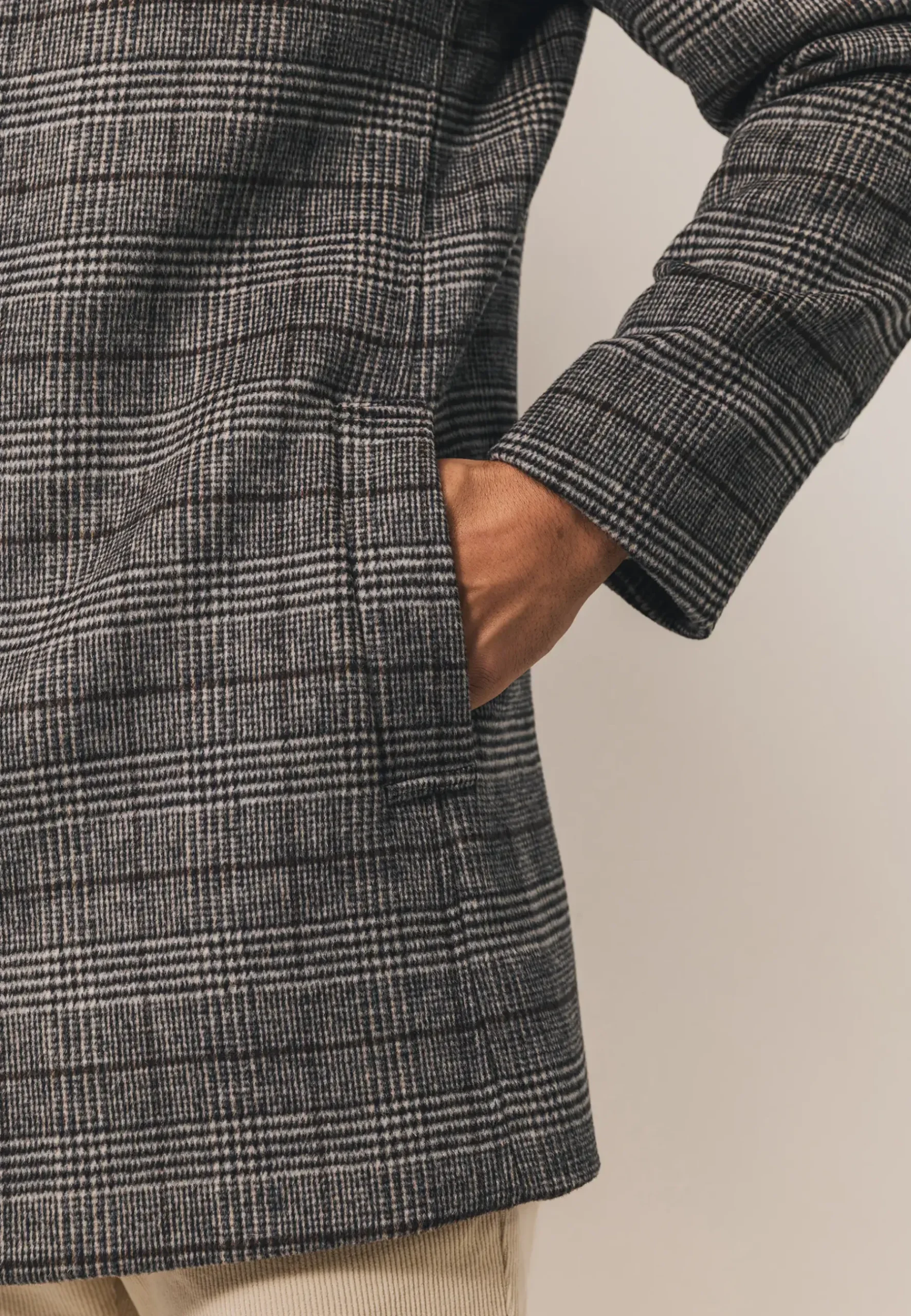 Best Mantel met ruitdessin en ritsinzet Jassen