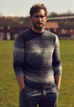 NAVIGATOR chino in stretchstof met visgraatmotief Broeken