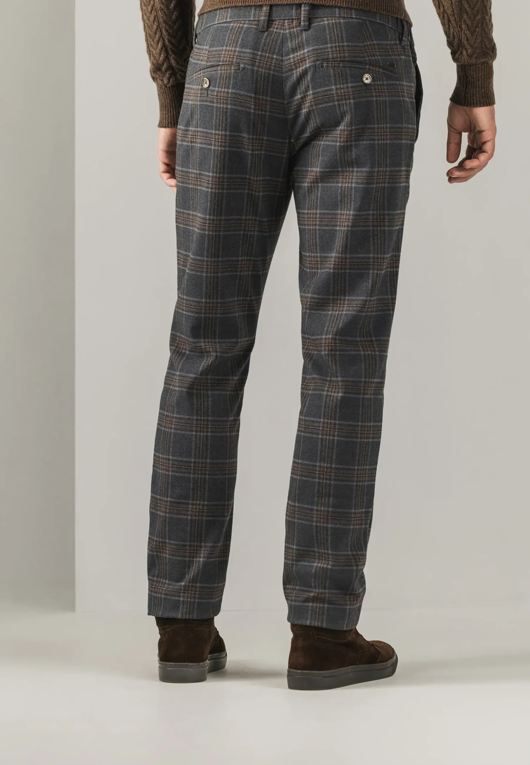 Online NAVIGATOR geruite chino in stretchstof Broeken