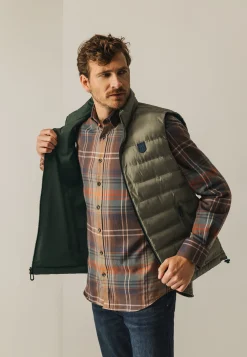 Omkeerbare bodywarmer met hoge kraag Bodywarmers