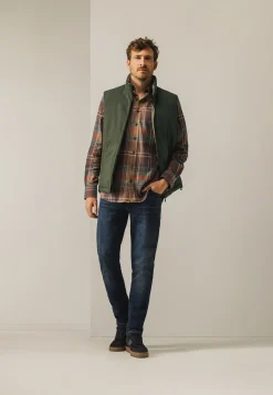 Omkeerbare bodywarmer met hoge kraag Bodywarmers