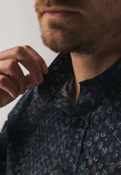 Online Overhemd met bladmotief Overhemden