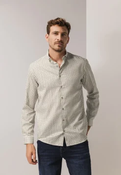 Sale Overhemd met dobbystructuur en print Overhemden