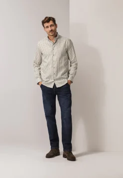 Sale Overhemd met dobbystructuur en print Overhemden