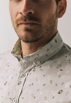 Online Overhemd met fijne streep en all-over print Overhemden